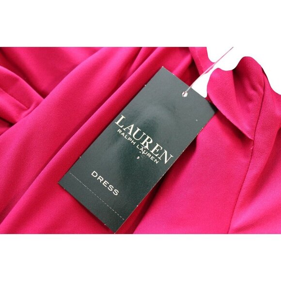 NWT Lauren Ralph Lauren Dress Size 8 Gaelyn Orchid Preppy Belted Stretch Formal - Picture 16 of 16